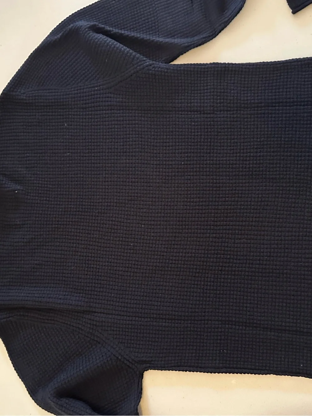 Billy Reid Navy Waffle-Knit Crewneck Sweater